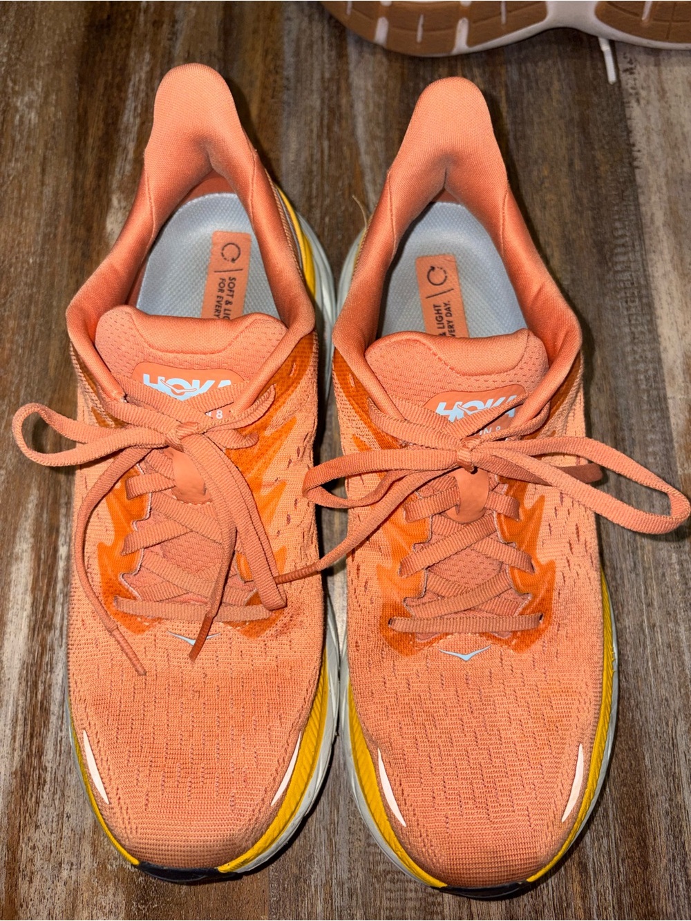 Hoka Women's Coral Orange Athletic Running Shoes
